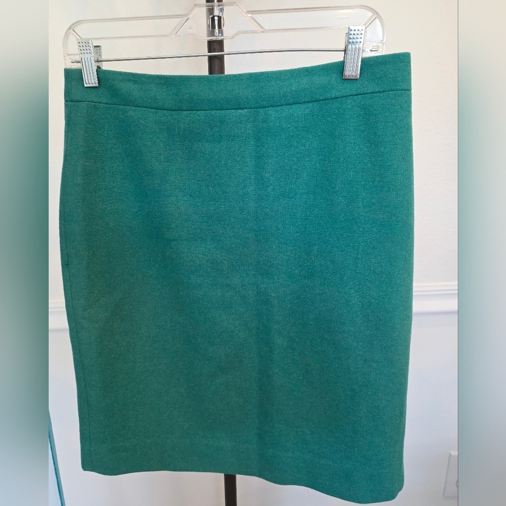 J CREW 70% Wool The Pencil Skirt In Emerald Green Heritage Prep Dark Academia